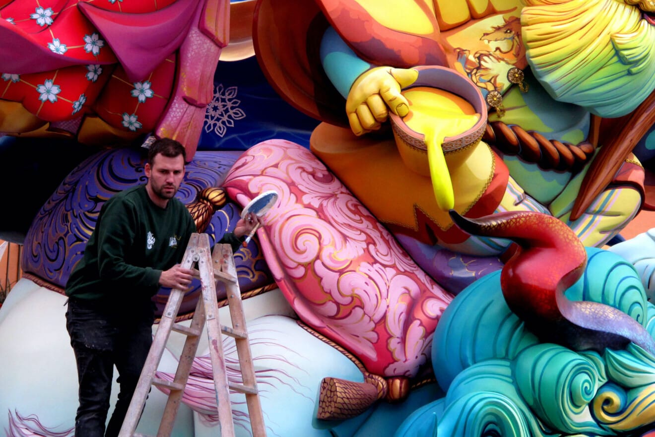 Plantà de las Fallas de Dénia 2026 durante el sábado 16