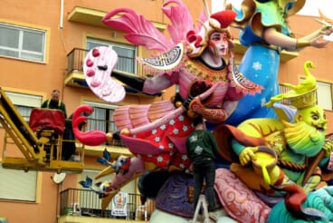 Plantà de las Fallas de Dénia 2026 durante el sábado 18