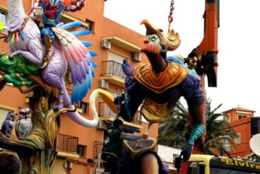 Plantà de las Fallas de Dénia 2026 durante el sábado 19