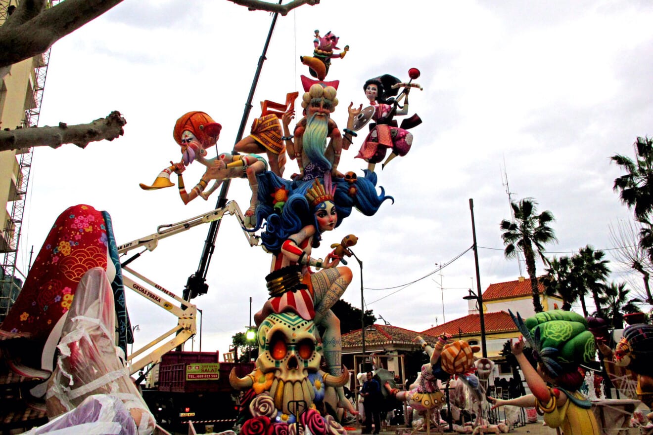 Plantà de las Fallas de Dénia 2026 durante el sábado 21
