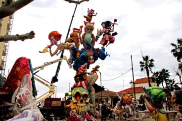 Plantà de las Fallas de Dénia 2026 durante el sábado 21