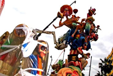 Plantà de las Fallas de Dénia 2026 durante el sábado