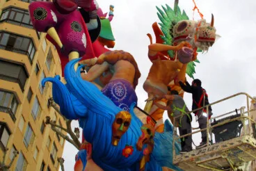 Plantà de las Fallas de Dénia 2026 durante el sábado 24