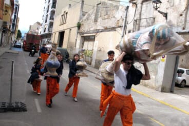Plantà de las Fallas de Dénia 2026 durante el sábado 9