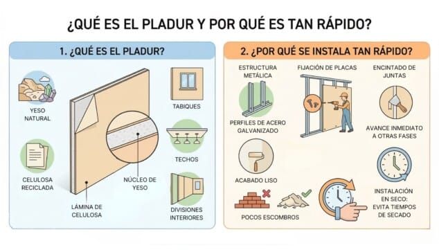 Imagen: Qué es el pladur y sus tiempos de instalación