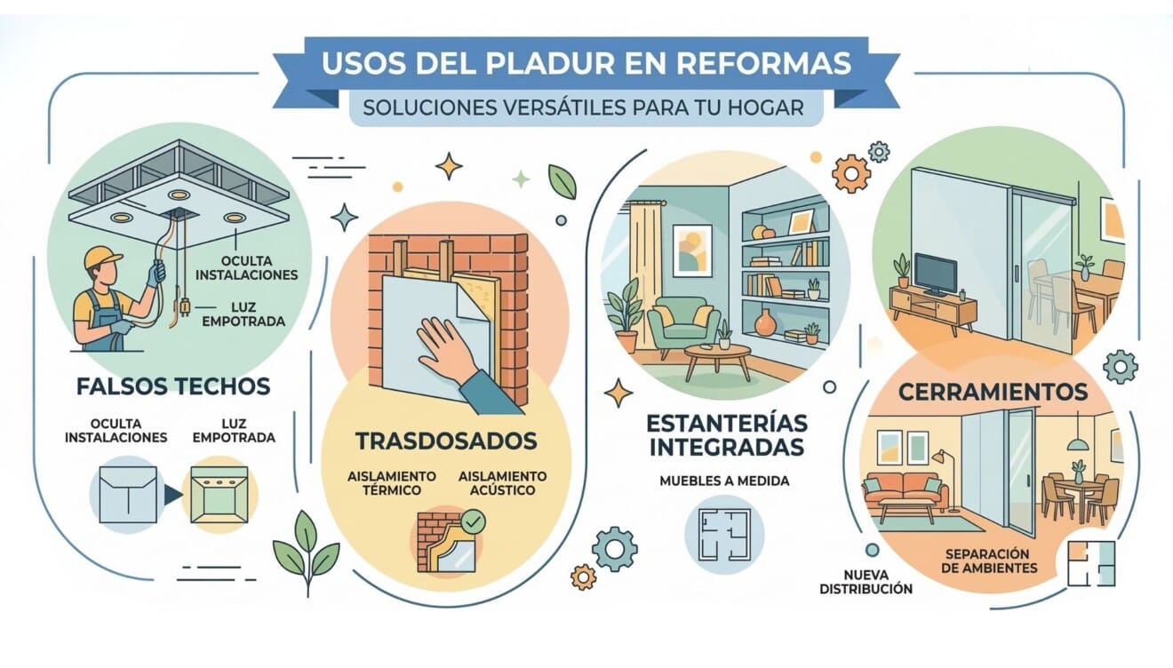 Usos del pladur en reformas para tu hogar