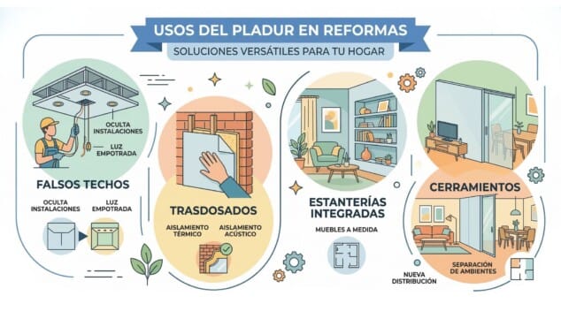 Imagen: Usos del pladur en reformas para tu hogar