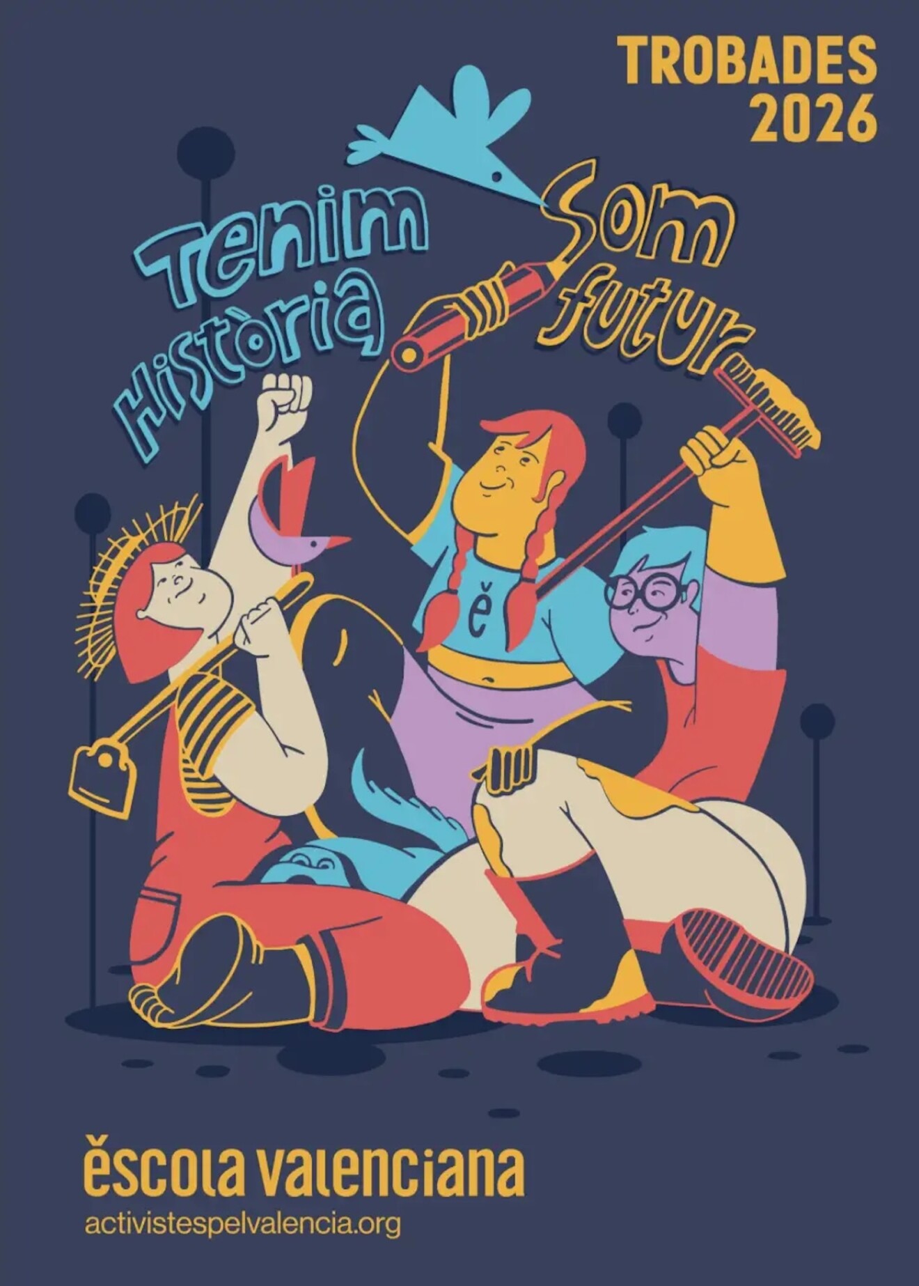 Cartel de las Trobades d'Escoles en Valencià 2026