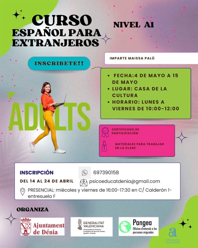 Afbeelding: Poster voor Spaanse cursussen in Dénia voor buitenlanders