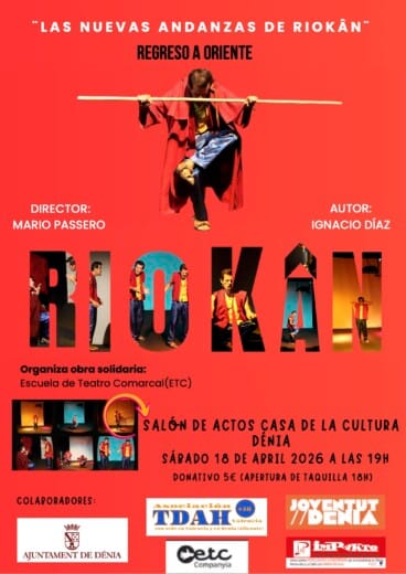 Cartel de «Riokân» para la función solidaria en Dénia