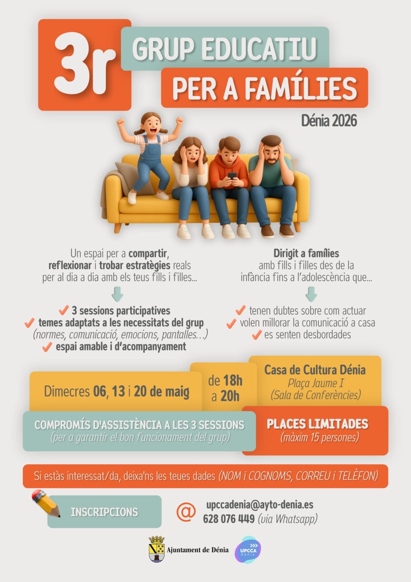 Cartel informativo del 3r Grup Educatiu per a Famílies en Dénia