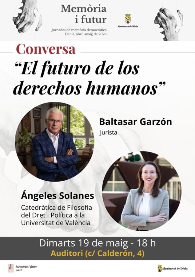Baltasar Garzón participará en Dénia en una charla sobre derechos humanos 1 Imagen: Charla de Baltasar Garzón en Dénia