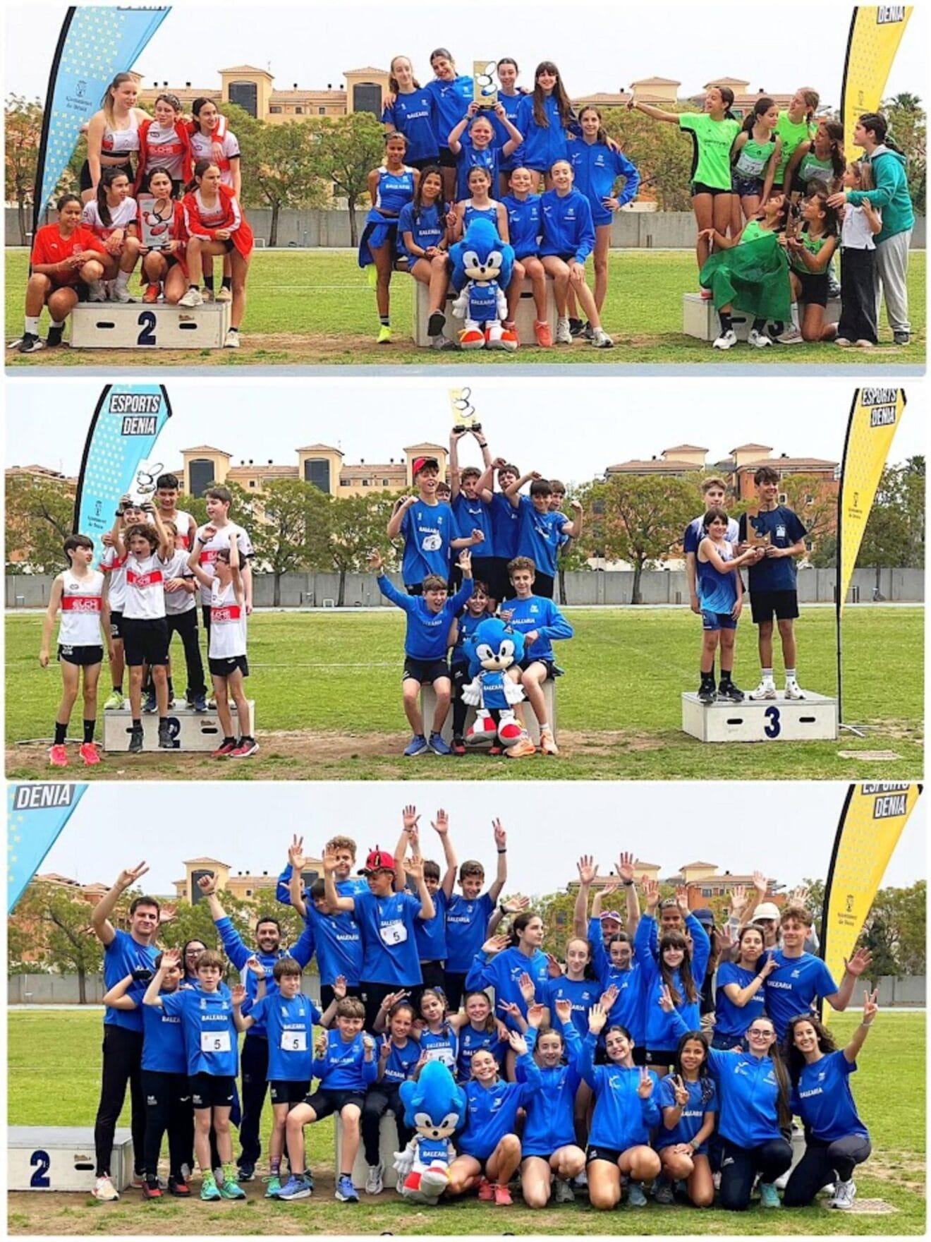 Equipos del C.A. Baleària Diànium en el podio