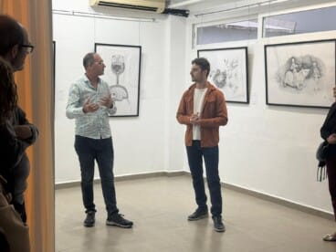 Inauguración de la exposición colectiva de Toni Ortolà, Laura Gabari, Jorge S. Jorge y Tardor 12