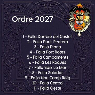 Orden carrozas Dénia 2026