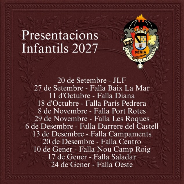 Imagen: Presentaciones Fallas infantiles Dénia 2026-2027