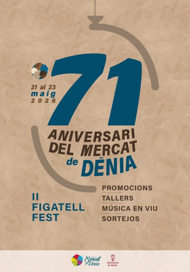 Imagen: Cartel del 71 aniversario del Mercat de Dénia y II Figatell Fest