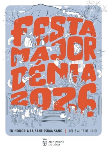 Cartel de Fiestas de Dénia 2026, realizado por Punt Estudi