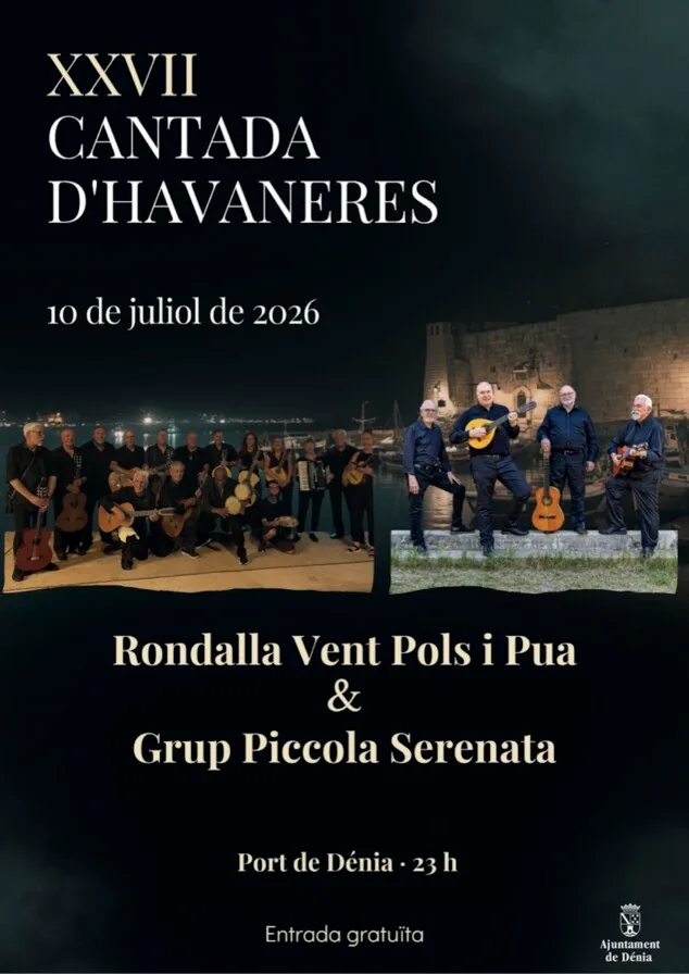 Dénia desvela más de 25 propuestas para su programación cultural de verano 2026 5 Imagen: Cartel de la Cantada d'Havaneres 2026