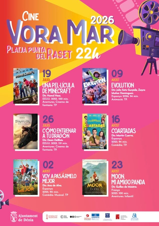 Dénia desvela más de 25 propuestas para su programación cultural de verano 2026 7 Imagen: Cartel del Cine Vora Mar 2026