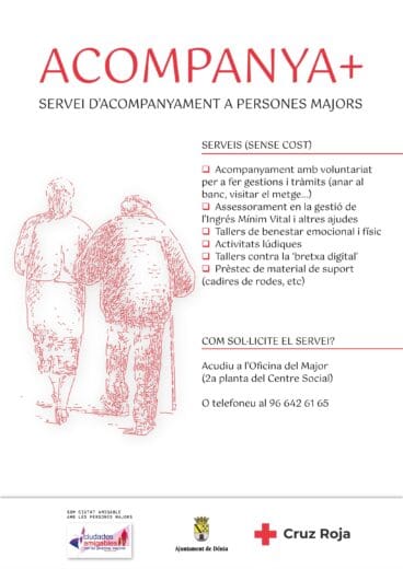 Cartel informativo del programa ‘Acompaña+’