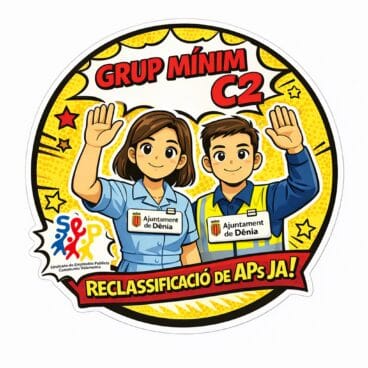 Chapa de la campaña por la reclasificación AP a C2 en Dénia