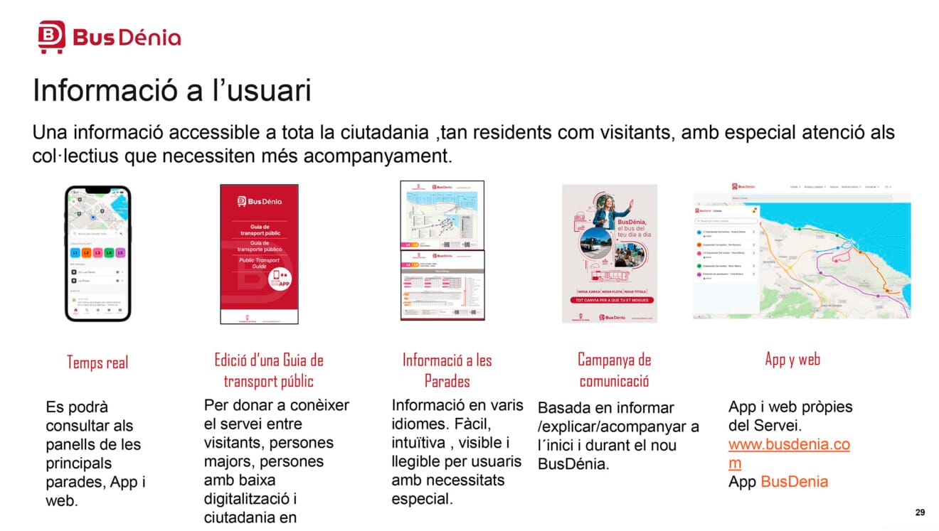 Información al usuario del nuevo BusDénia