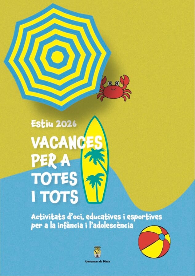Dénia presenta su programa de verano 2026 para la conciliación familiar 1 Imagen: Cartel del programa de actividades de Verano de Dénia