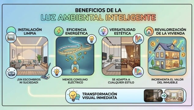 Imagen: Beneficios de la luz ambiental inteligente