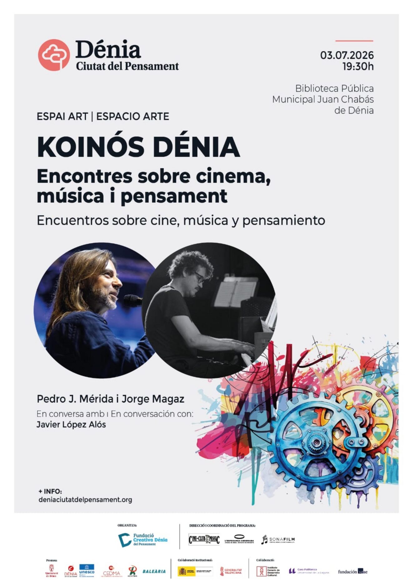 Cartel del cuarto encuentro de Koinós Dénia sobre música de cine