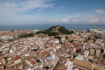 Casco urbano de Dénia desde el aire