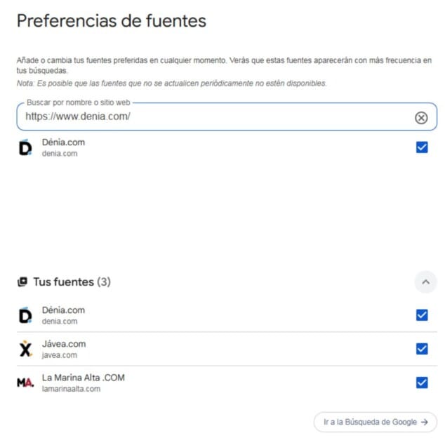 Imagen: Configura tu preferencia de fuente como Dénia.com