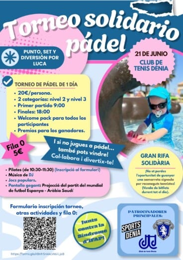 El evento solidario se va a jugar en las instalaciones del Club de Tenis Dénia