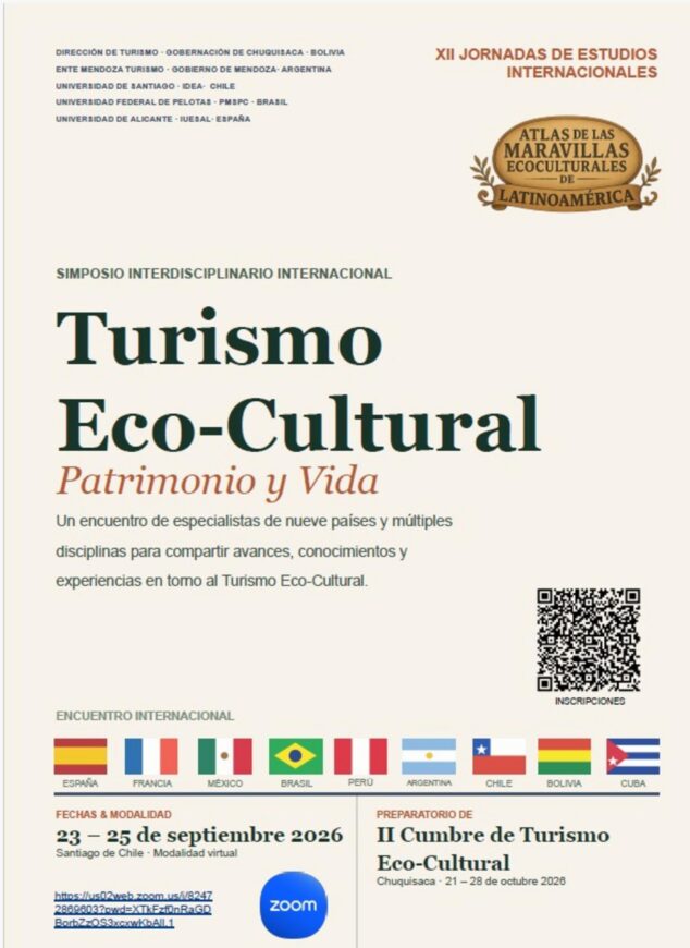 Imagen: Cartel del Simposio Internacional de Turismo Eco-Cultural 2026 con fechas, modalidad virtual y enlace de inscripción.