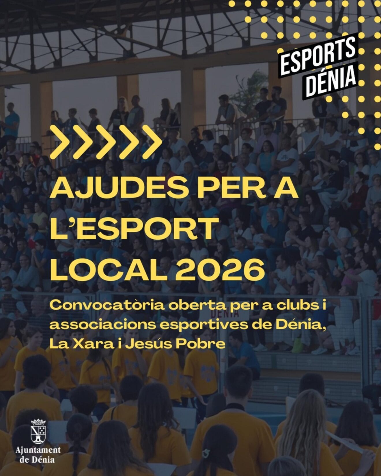 Cartel de las ayudas deportivas de Dénia 2026