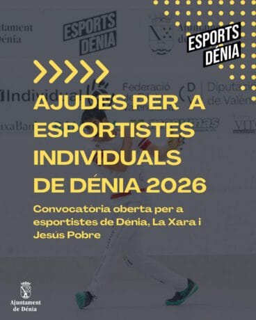 Cartel de las ayudas deportivas individuales Dénia 2026
