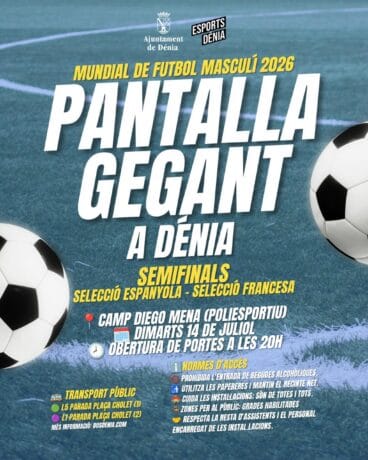 Cartel informativo Pantalla Gigante Mundial Dénia
