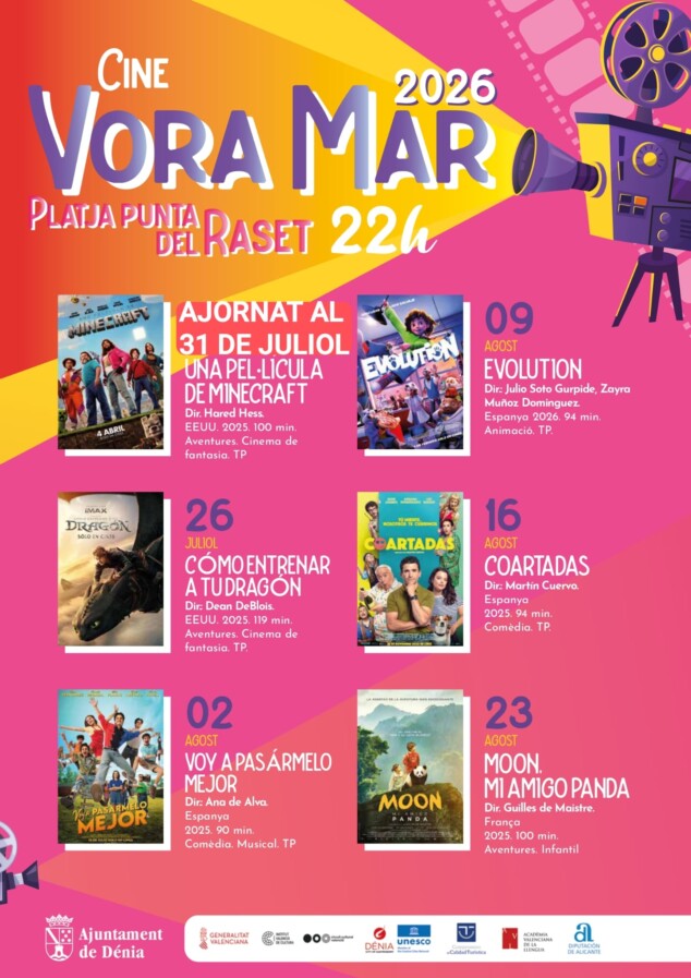 Dénia pospone el inicio de su ciclo de cine de playa por la final del Mundial de fútbol masculino 1 Imagen: Cartel de Voramar Dénia modificado