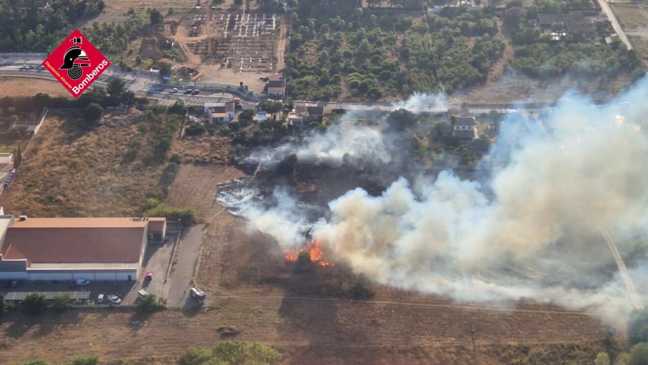 Incendio declarado en Dénia