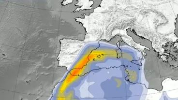 prevision de la aemet de la lengua de polvo en suspension sobre la comunitat valenciana el jueves 16 de julio a las 06 00 horas