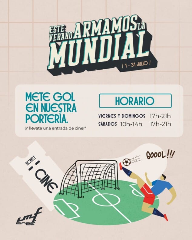 Participa, marca un gol y gana: el Mundial llega a Portal de la Marina con regalos para todos 3 Imagen: Una portería para poner a prueba la puntería