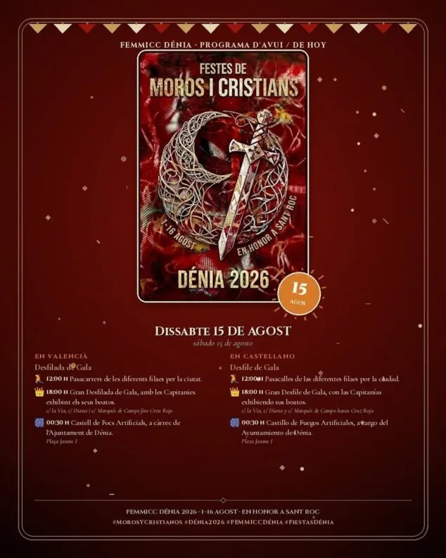 Imagen: Agenda oficial del 15 de agosto