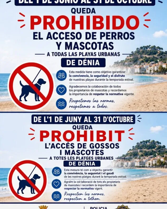 Dénia, según la IA del Ayuntamiento, el sector turístico y los medios de comunicación 1 Imagen: Cartel de la Policía Local de ¿Dénia?