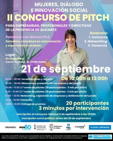 Cartel del II Concurso de Pitch en Dénia