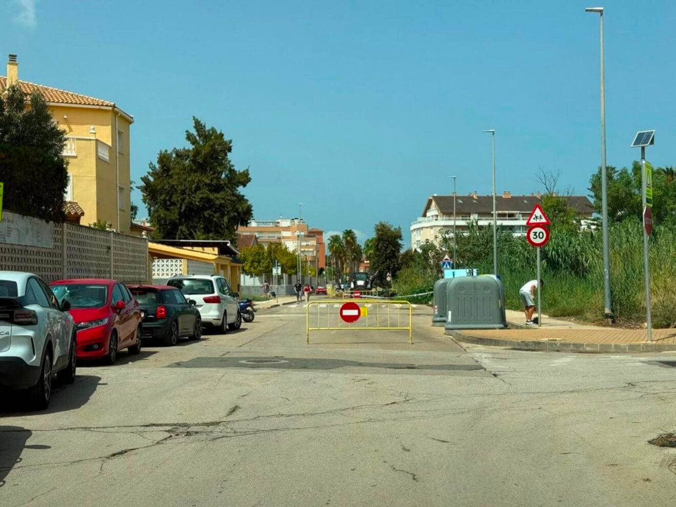 Corte de tráfico en el Camí del Llavador por obras