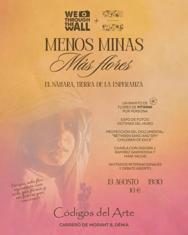 "Menos minas, más flores": arte y solidaridad por el pueblo saharaui 1 Imagen: Menos minas, más flores