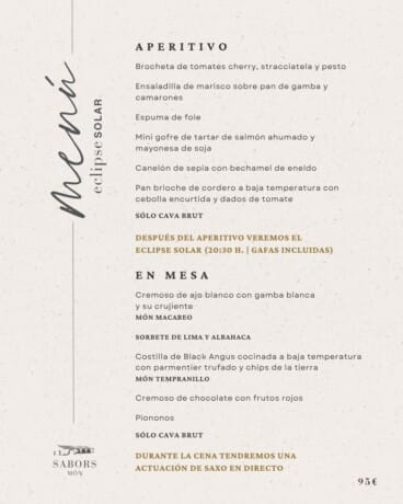 Menú eclipse en Sabors Món