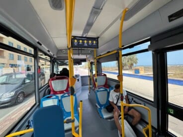 Interior del bus urbano de Dénia