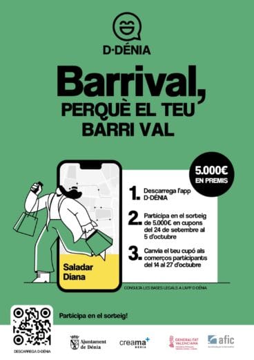 Cartel informativo de la campaña Barrival en Dénia