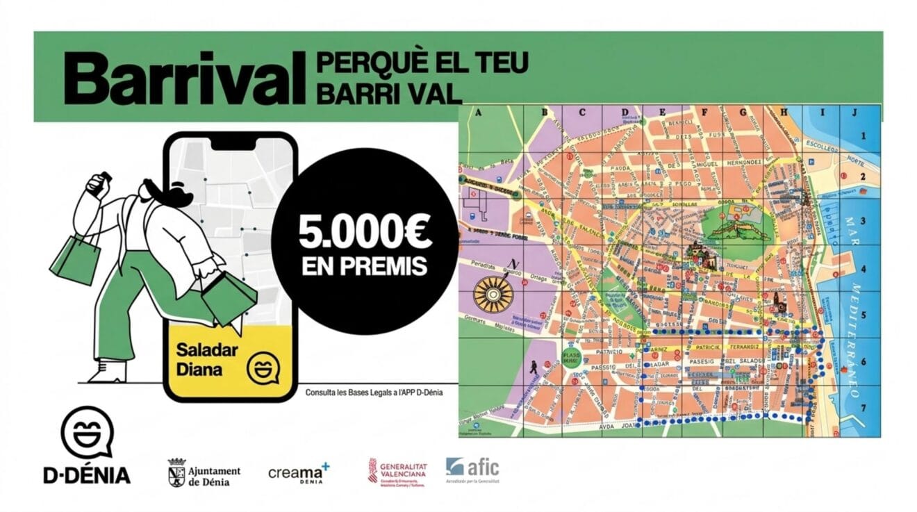 Cartel promocional de la campaña Barrival Saladar-Diana en Dénia